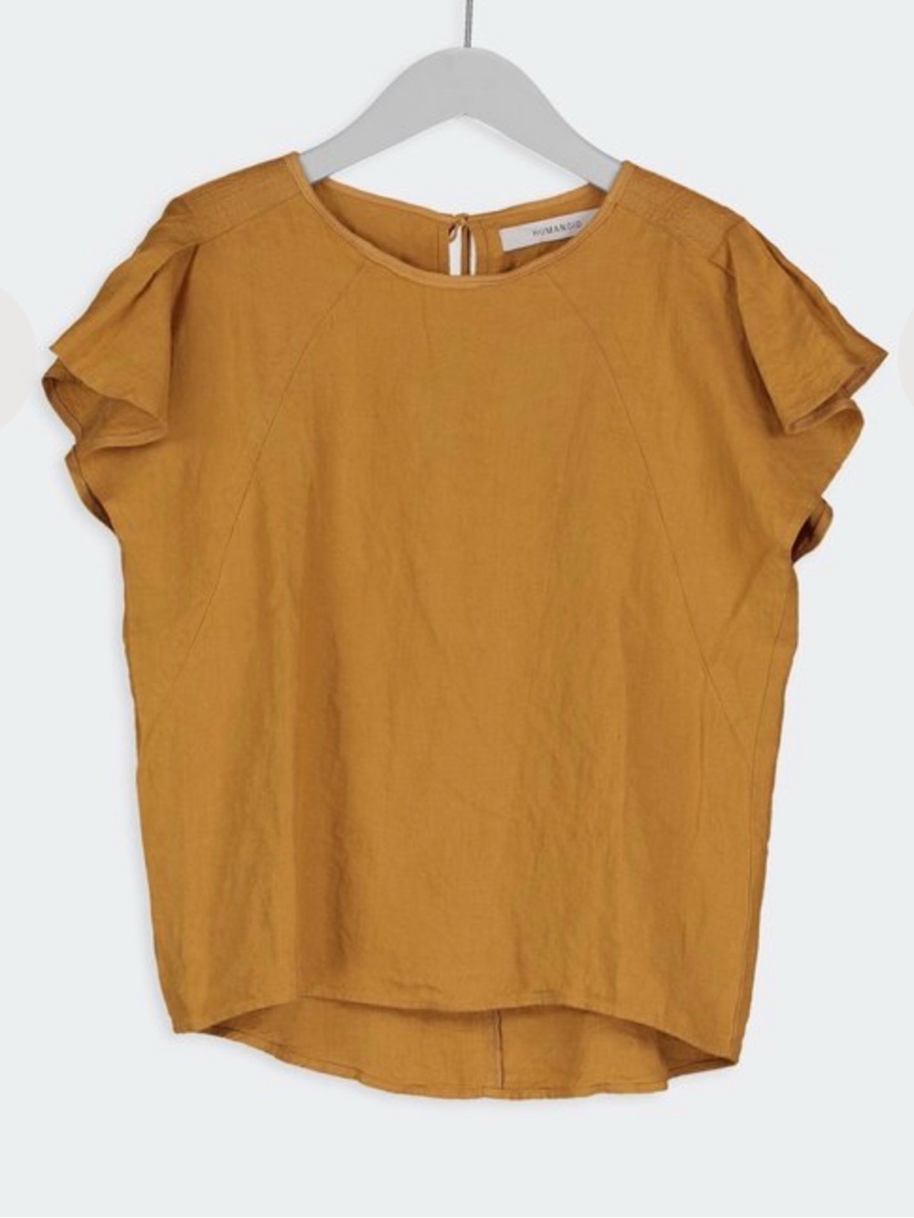 Humanoid Size M • Linen Short Sleeve Blouse.